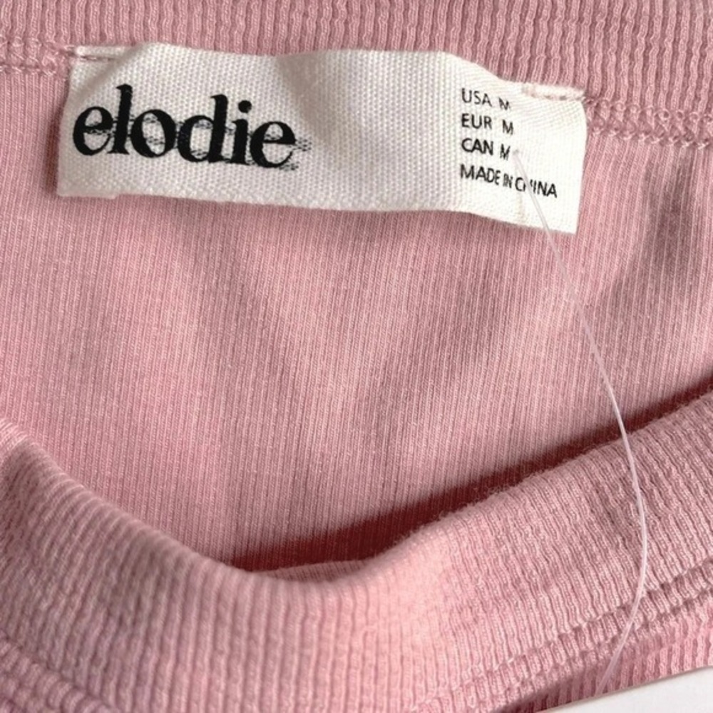 Elodie Womens Ribbed Square Neck Tank Thong Bodysuit Mauve Pink Medium New - Picture 4 of 10
